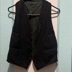 Black Pinstripe Vest